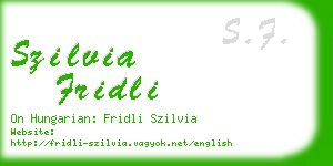 szilvia fridli business card